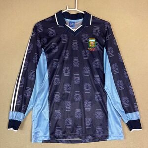 Vintage Argentina Soccer Jersey 2002 Korea Japan Long Sleeve Football Mens M